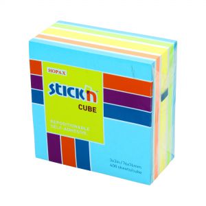 Karteczki samoprzylepne Stick'n 76x76mm, 400szt niebieskie